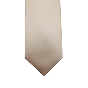 Champagne Solid Satin 100% Microfiber Necktie.  Matching Pocket sold separately.
