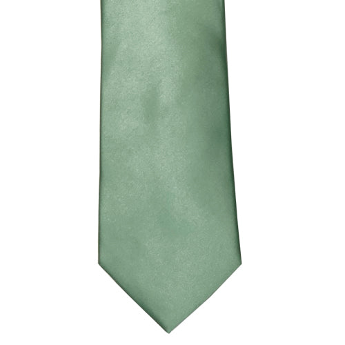 Sage Solid Satin 100% Microfiber Necktie.  Matching Pocket sold separately.