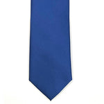 Charger l&#39;image dans la galerie, Mid Blue Solid Satin 100% Microfiber Necktie. Matching Pocket sold separately.
