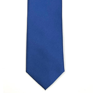 Mid Blue Solid Satin 100% Microfiber Necktie. Matching Pocket sold separately.