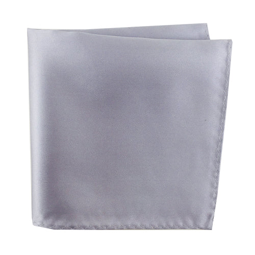 Silver 100% Microfiber Pocket Square. Matching Tie or Bow Tie  is available. 