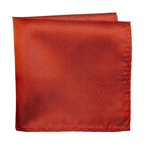 Rust  100% Microfiber Pocket Square. Matching Tie or Bow Tie is available.