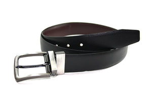 Leather Plain Reversible Belt, Black/Brown