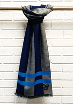 Charger l&#39;image dans la galerie, Men&#39;s business casual scarf, black, grey blue stripe
