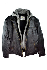 Charger l&#39;image dans la galerie, Genuine Sheepskin Black Leather Jacket
