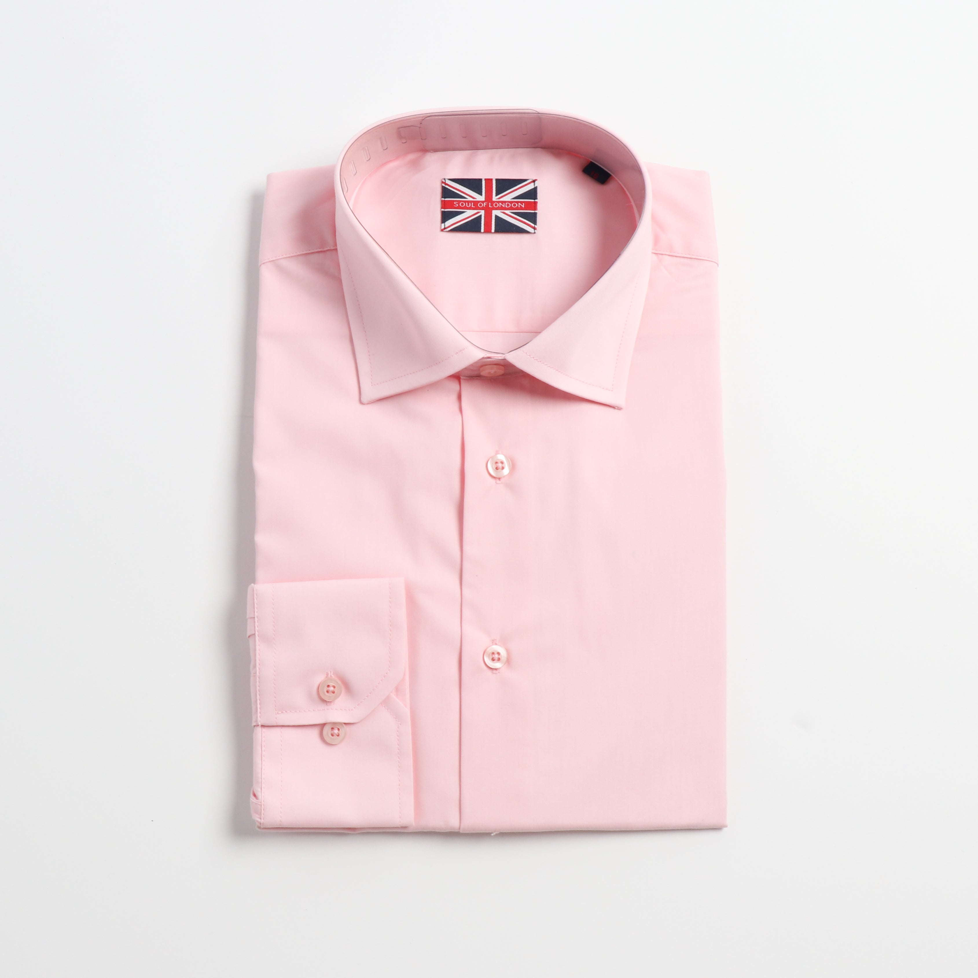 Pink Long Sleeve Shirt, Slim Fit
