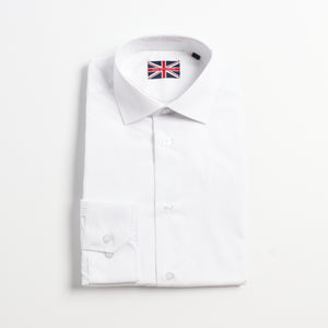 White Long Sleeve Shirt, Slim Fit