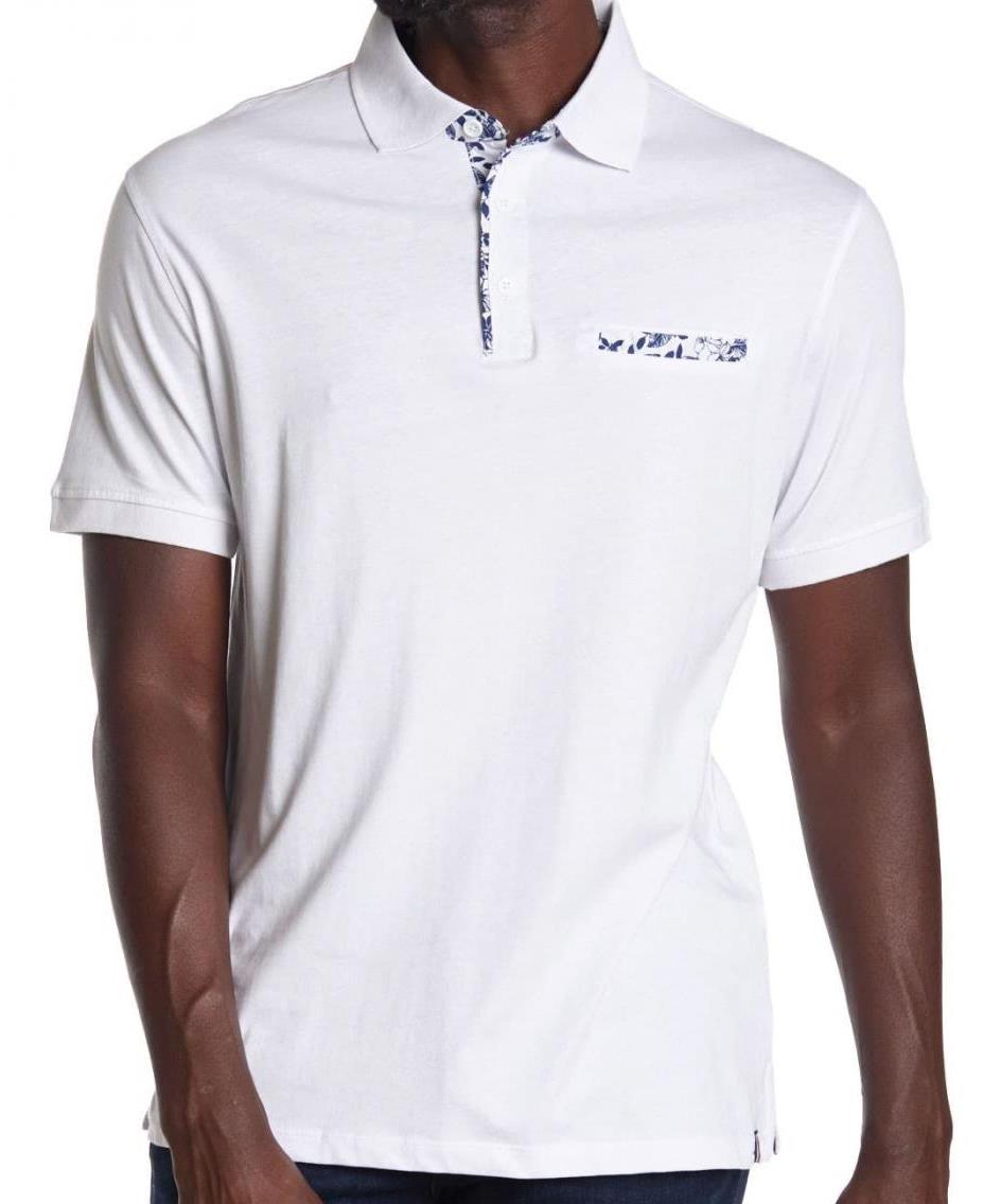 White Cotton Polo Shirt False Pocket