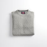 Charger l&#39;image dans la galerie, Classic Cable-Knit, Crewneck , 100% Organic Cotton Sweater
