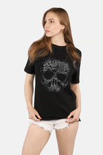 Load image into Gallery viewer, Stretch Crewneck Skull Graphic T-Shirt
