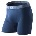 Charger l'image dans la galerie, Blue Boxer Briefs with contrasting white and blue patterned waistband and centre Turq Logo
