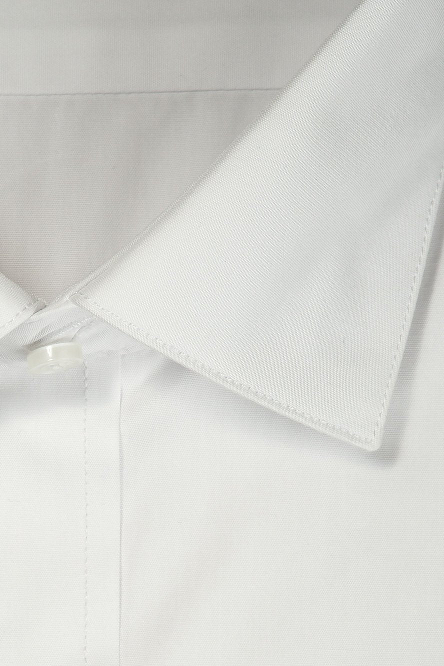 White tuxedo shirt flex fit spread collar